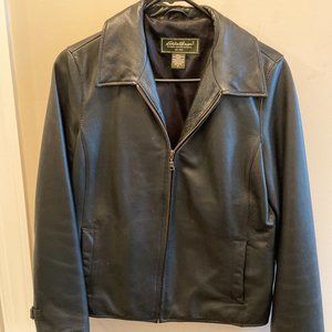 Eddie Bauer Ladies Leather Jacket, Black, Size  Small
